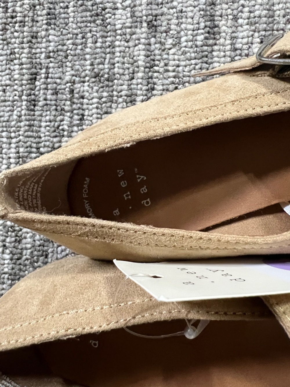 a new day Tan Suede Mary Jane Flats with Buckle Strap Various Sizes - Picture 7 of 10